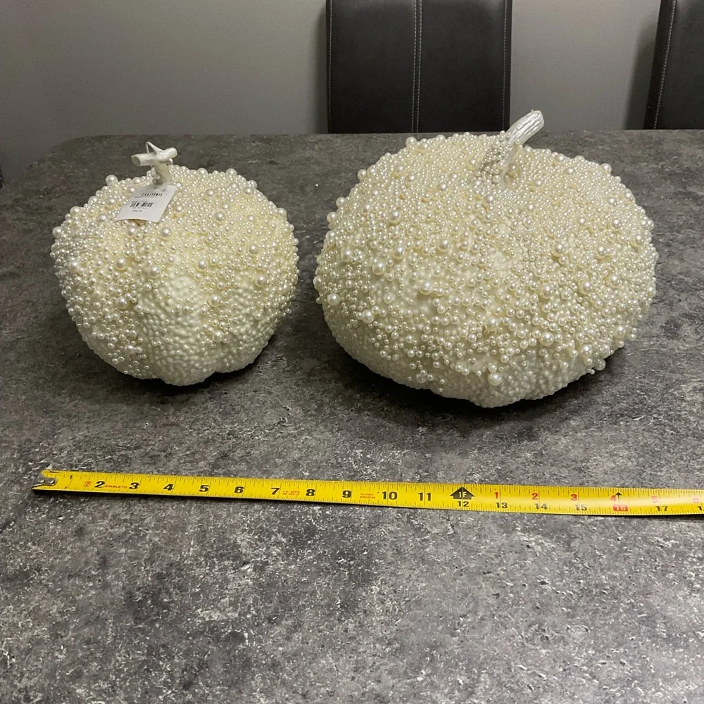 Elegant Pearl-Embellished cream Pumpkin set